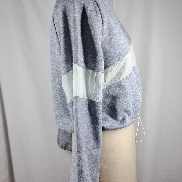 Victoria's Secret Pink Cropped Pullover Drawstring Fleece Small Heather Gray - Picture 5 of 11